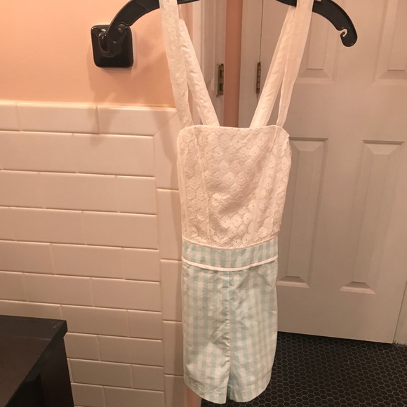 Kimchi Blue Other - Kimchi Blue Lace Gingham Romper